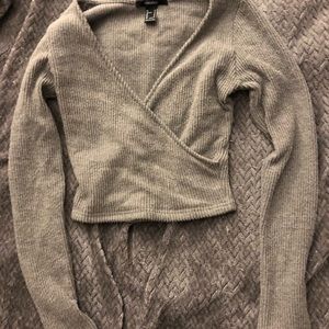 Forever 21 gray crossover top